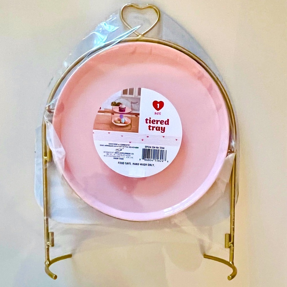 Target Bullseye 2024 Valentine’s Pink and Gold Tiered Tray